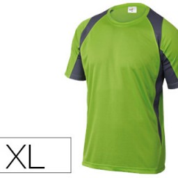 Camiseta manga corta cuello redondo color verde-gris talla XL